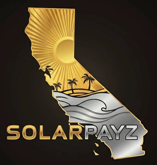 a gold and silver california state with sun and palm trees